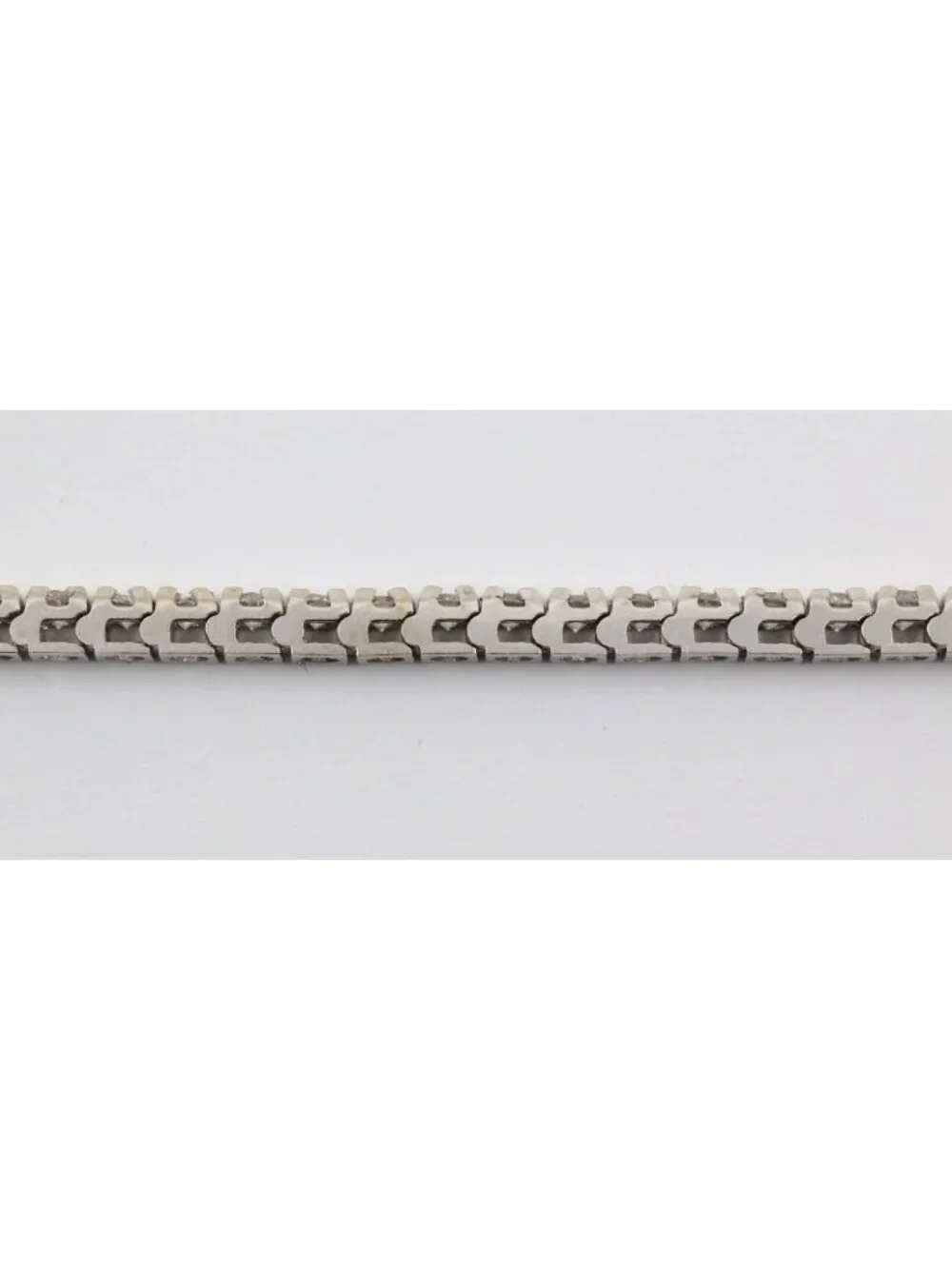 14K Solid White Gold Designer Round Cut Diamond Tennis Link Bracelet - 7